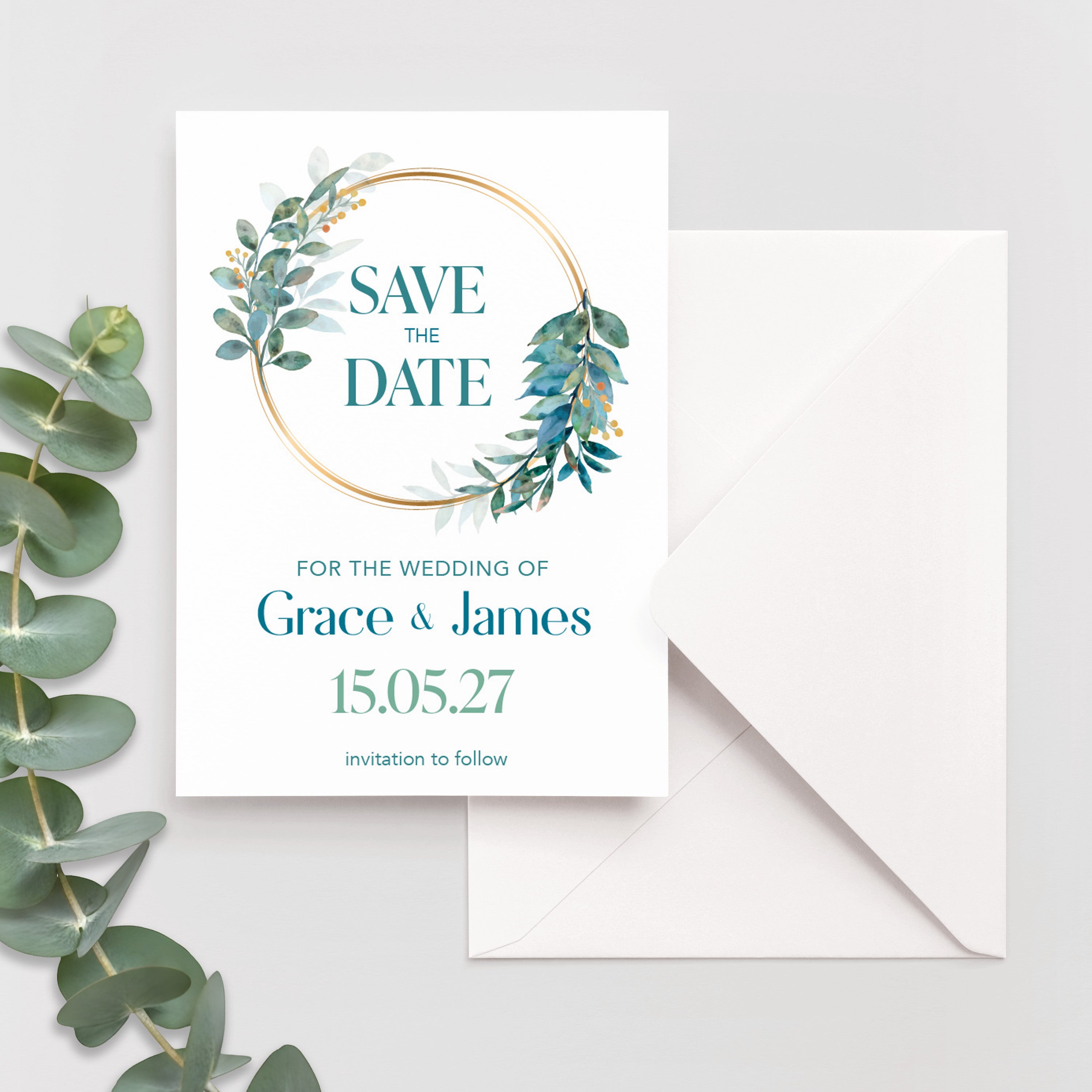 Leafy Save the Date Cards