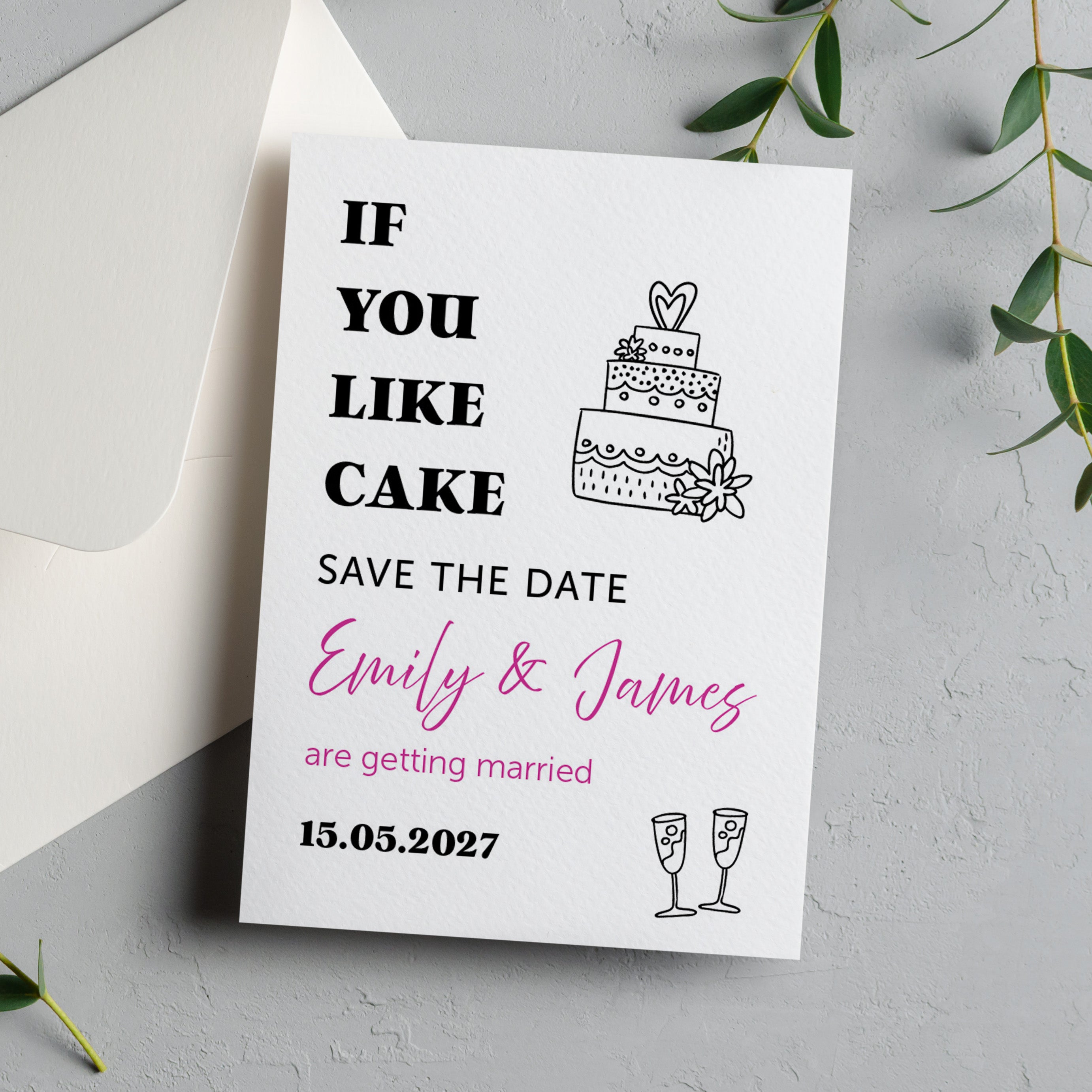 Wedding Cake Save the Date Cards