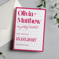 Pink Hearts Save the Date Cards