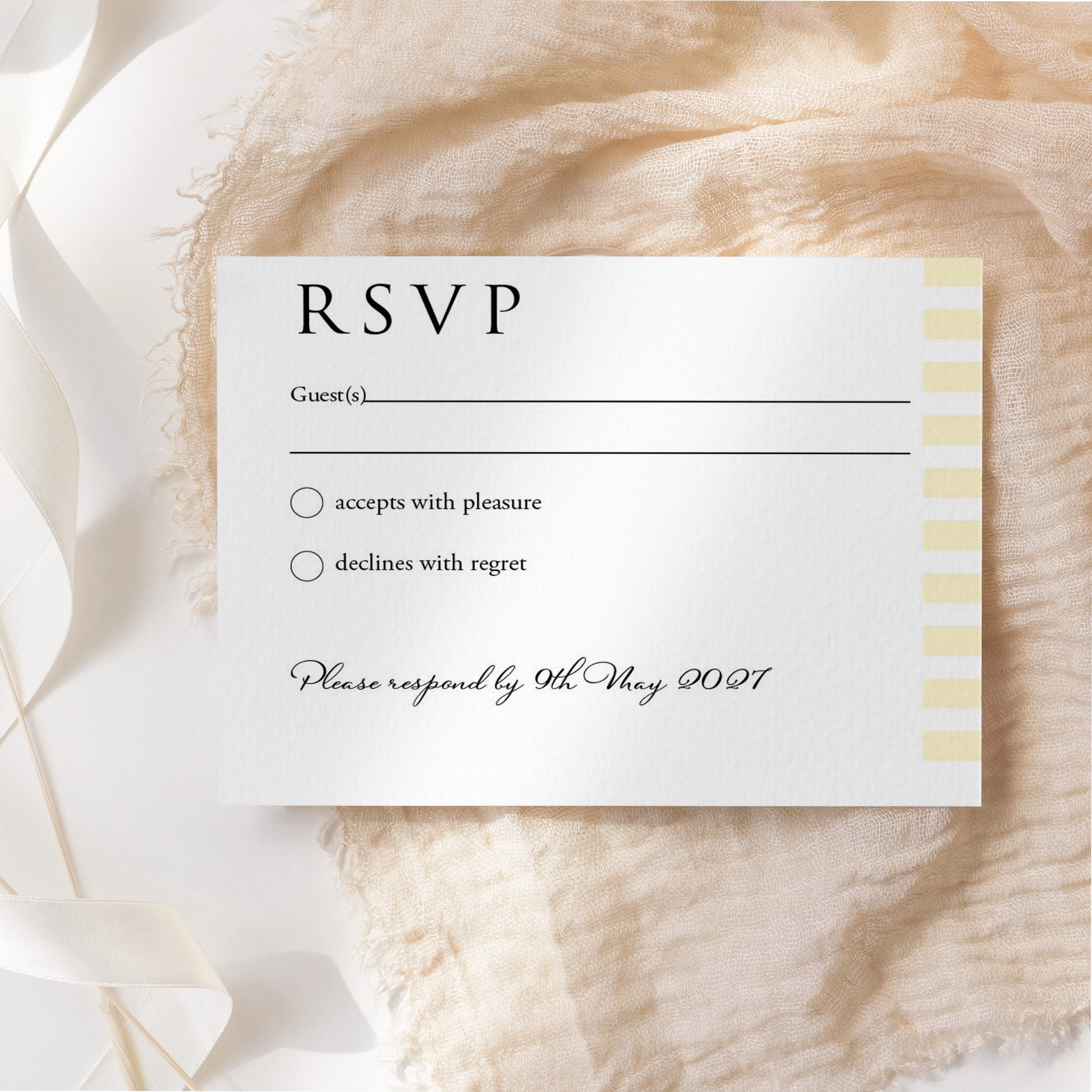 Elegant Blue Striped Wedding Invitation