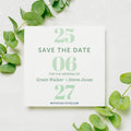 Green Typographic Save the Date Cards