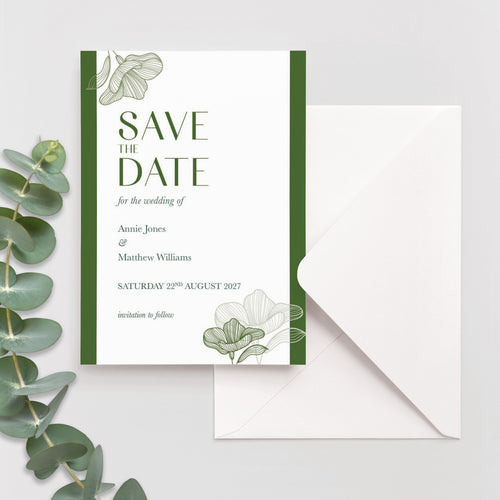 Abstract Leaf Save the Date Card
