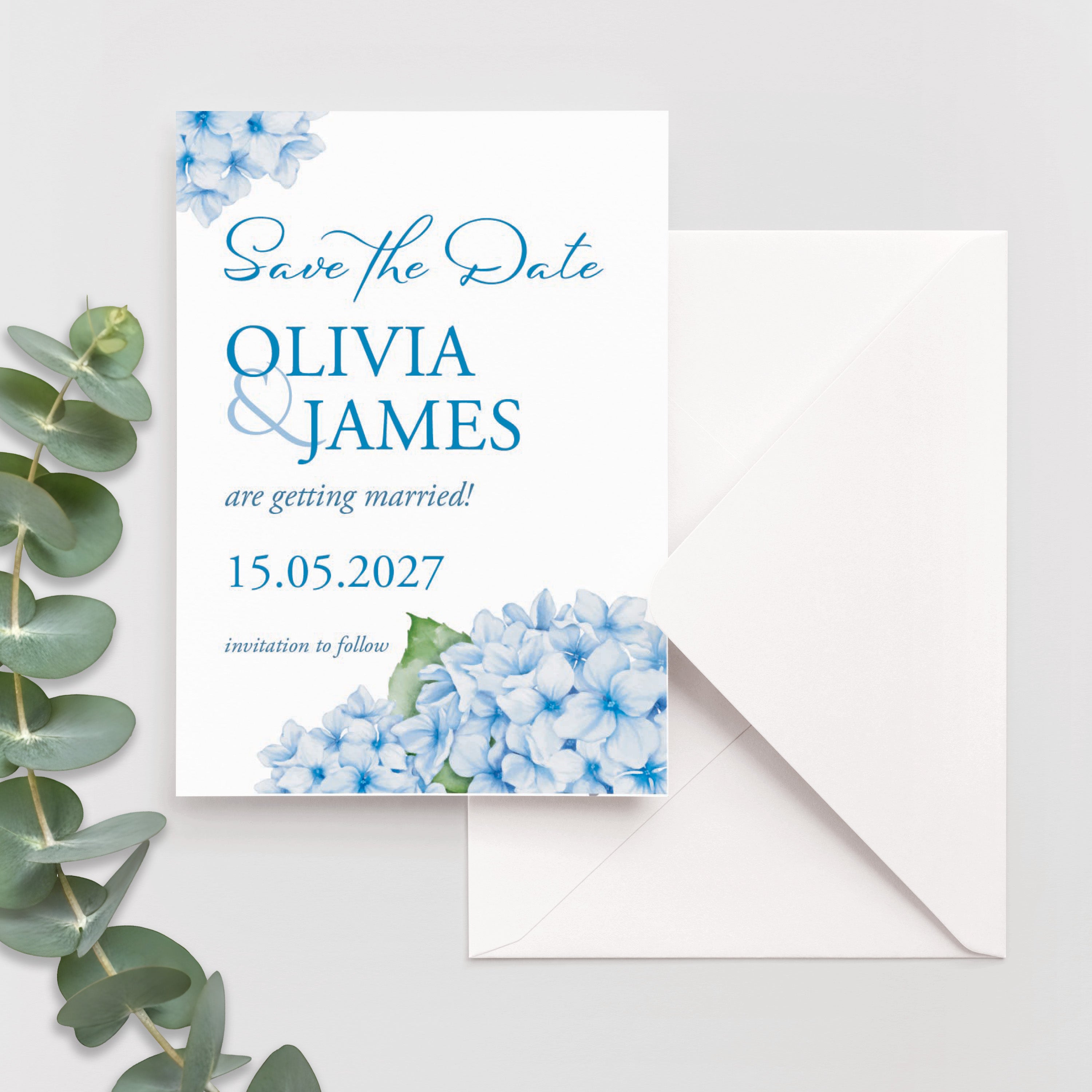 Hydrangea Save the Date Cards