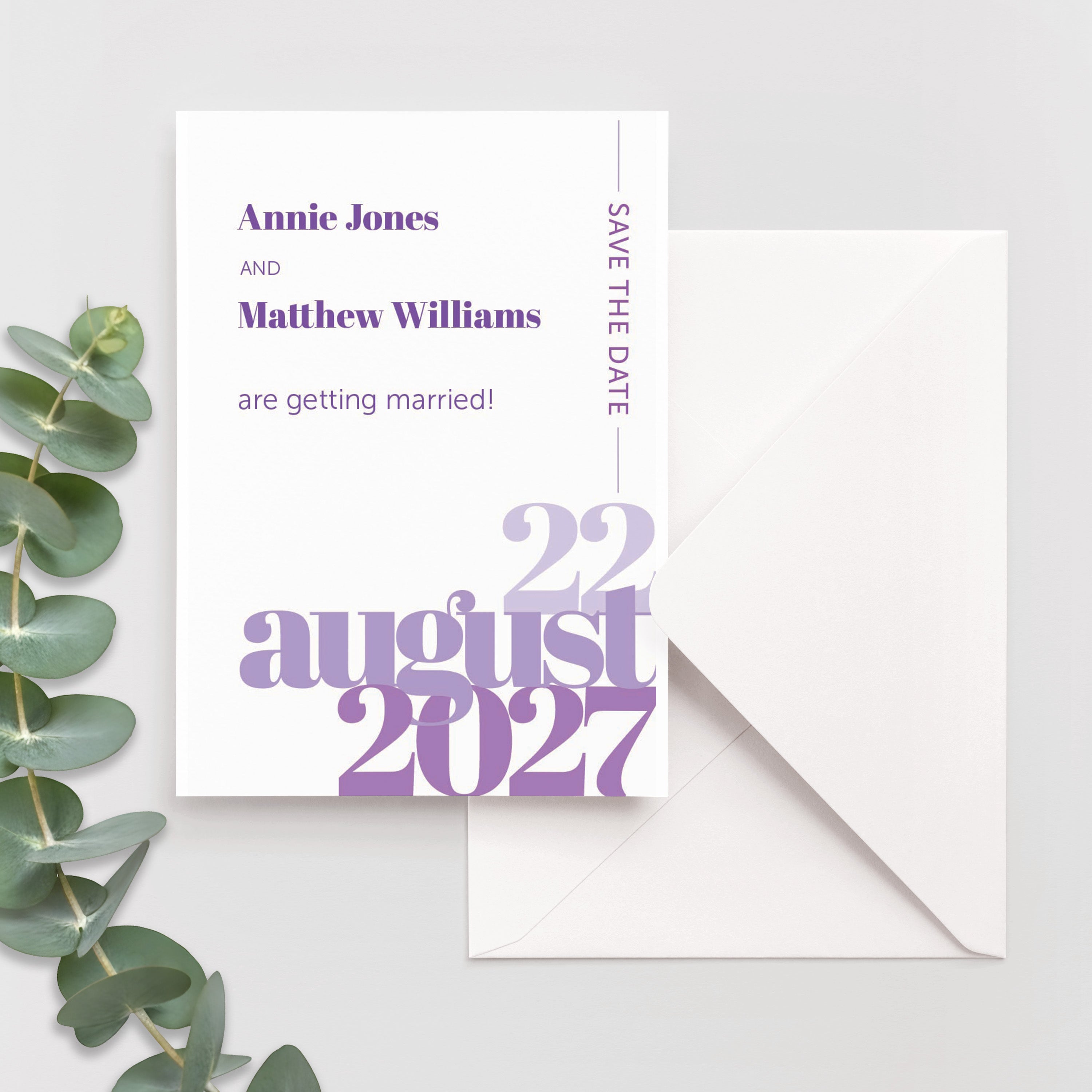 Modern Typographic Save the Date Cards