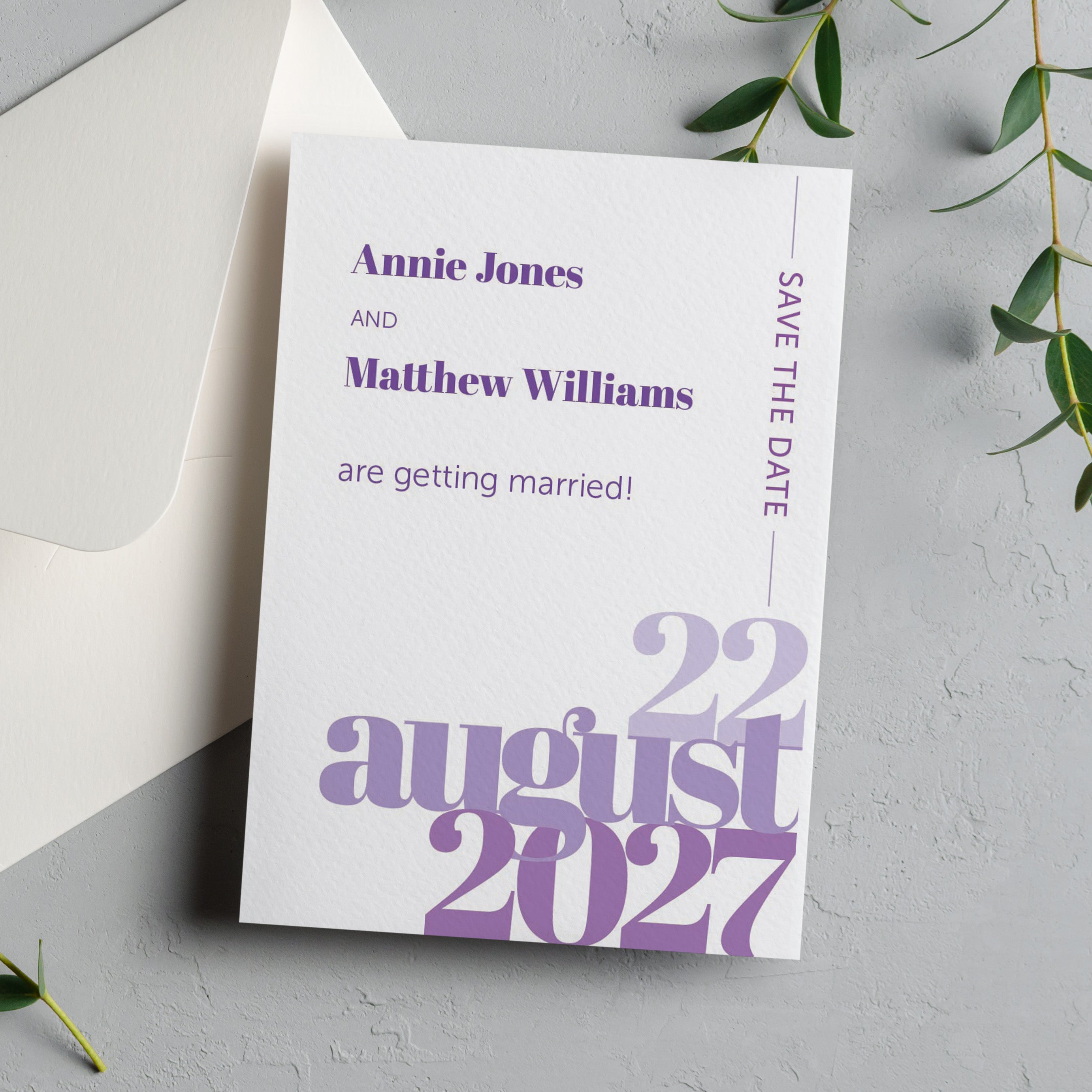 Modern Typographic Save the Date Cards
