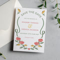 Modern Floral Save the Date Cards