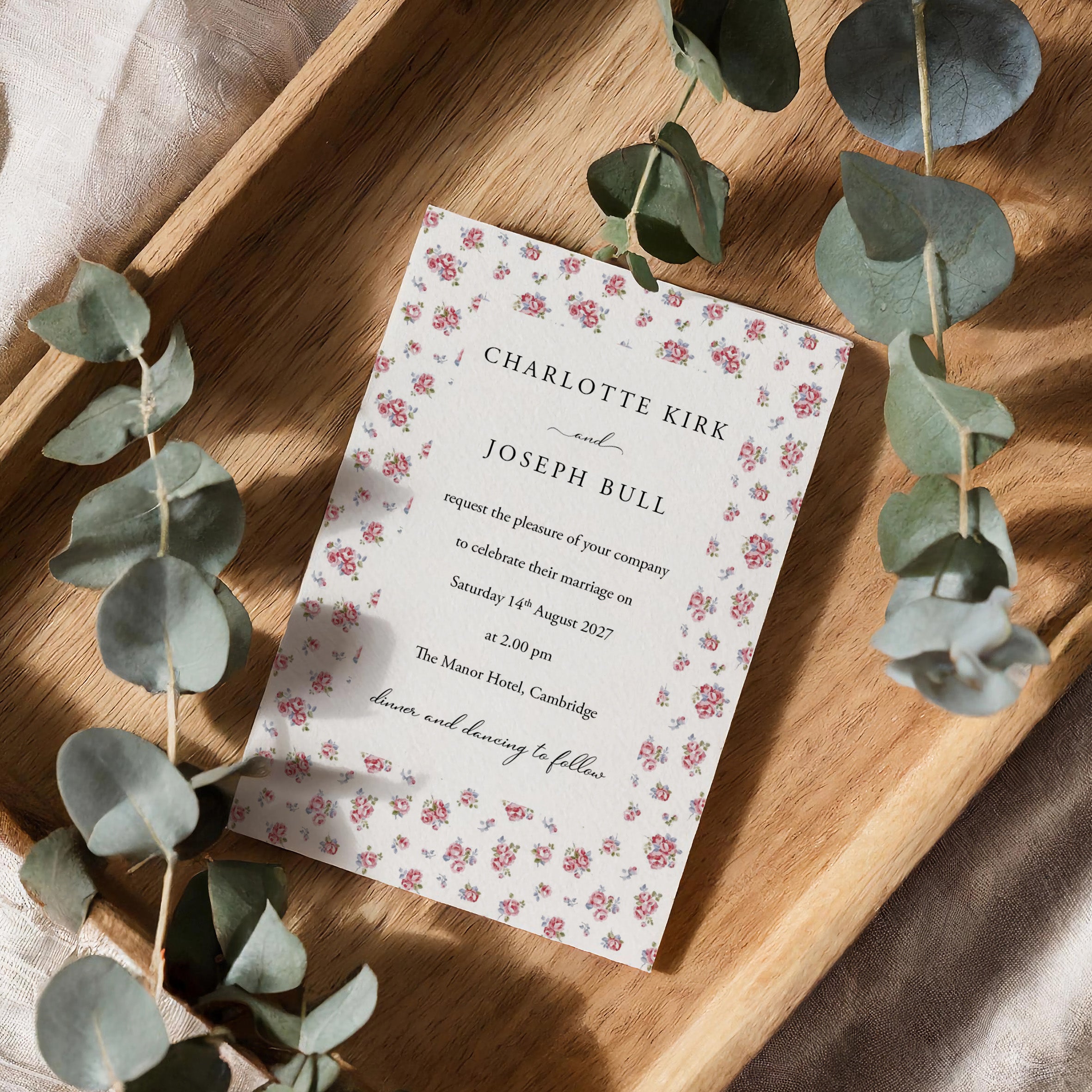 Elegant Lavender Floral Wedding Invitation