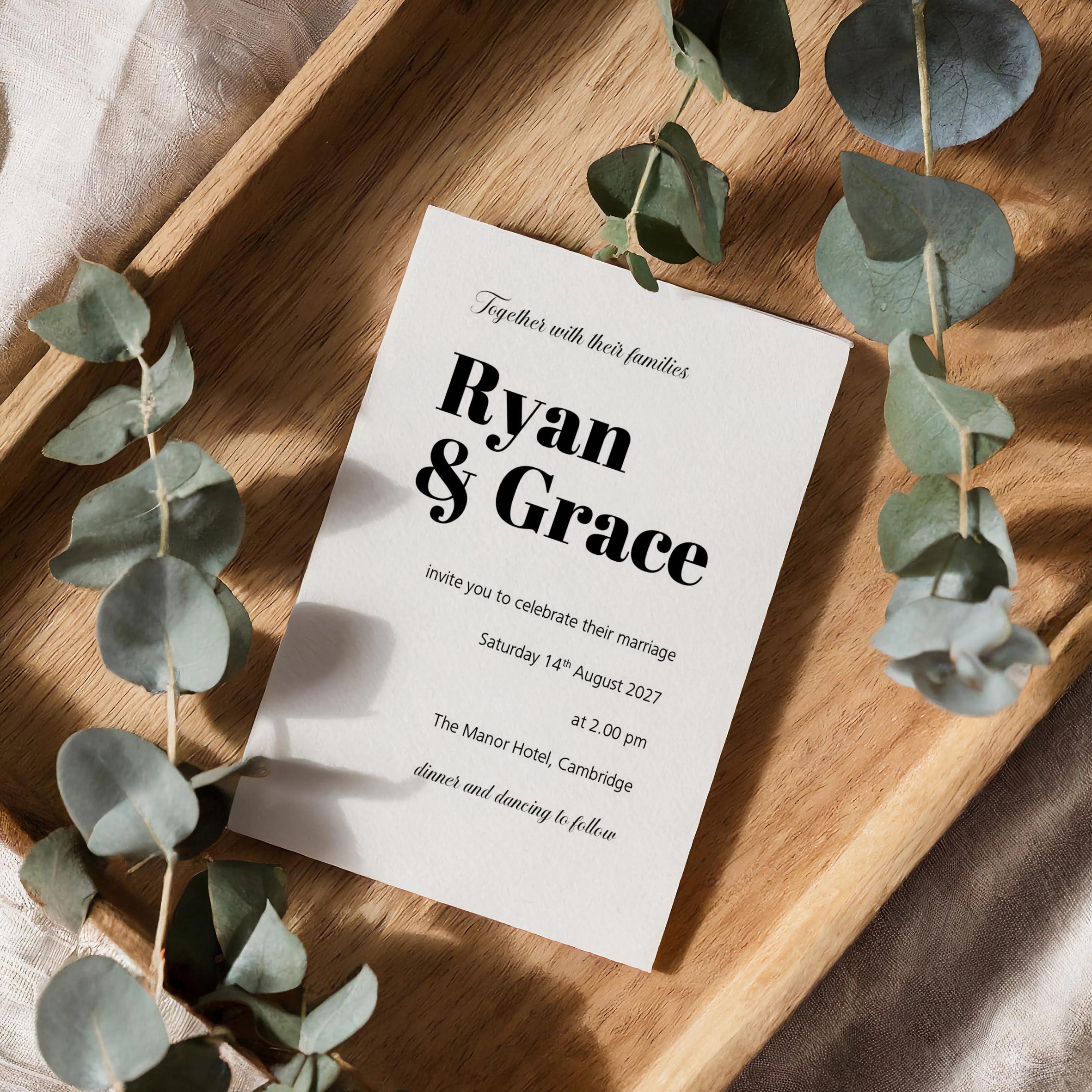 Classic Monochrome Wedding Invitation