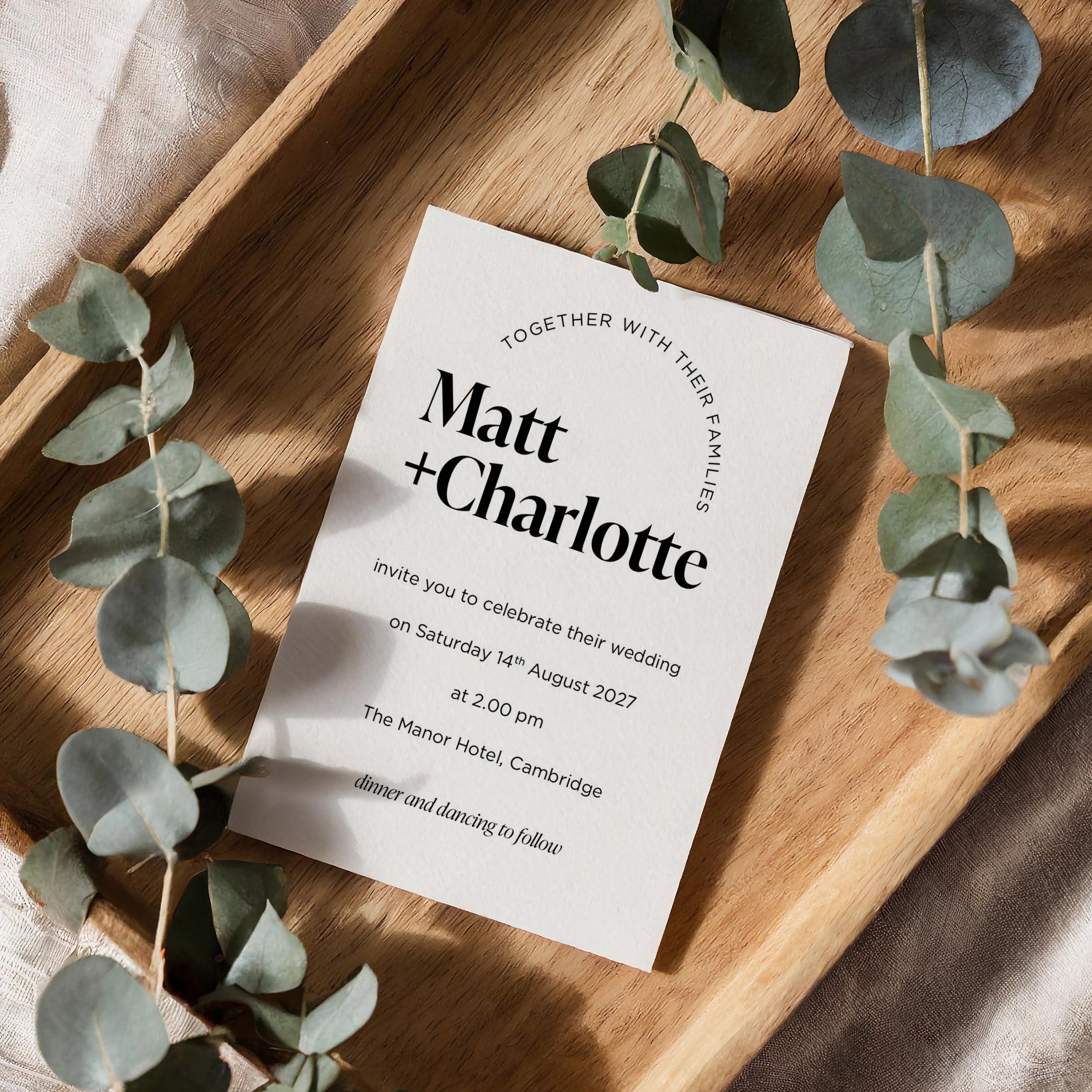 Classic Monochrome Wedding Invitation