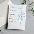 Line Art Floral Save the Date Cards