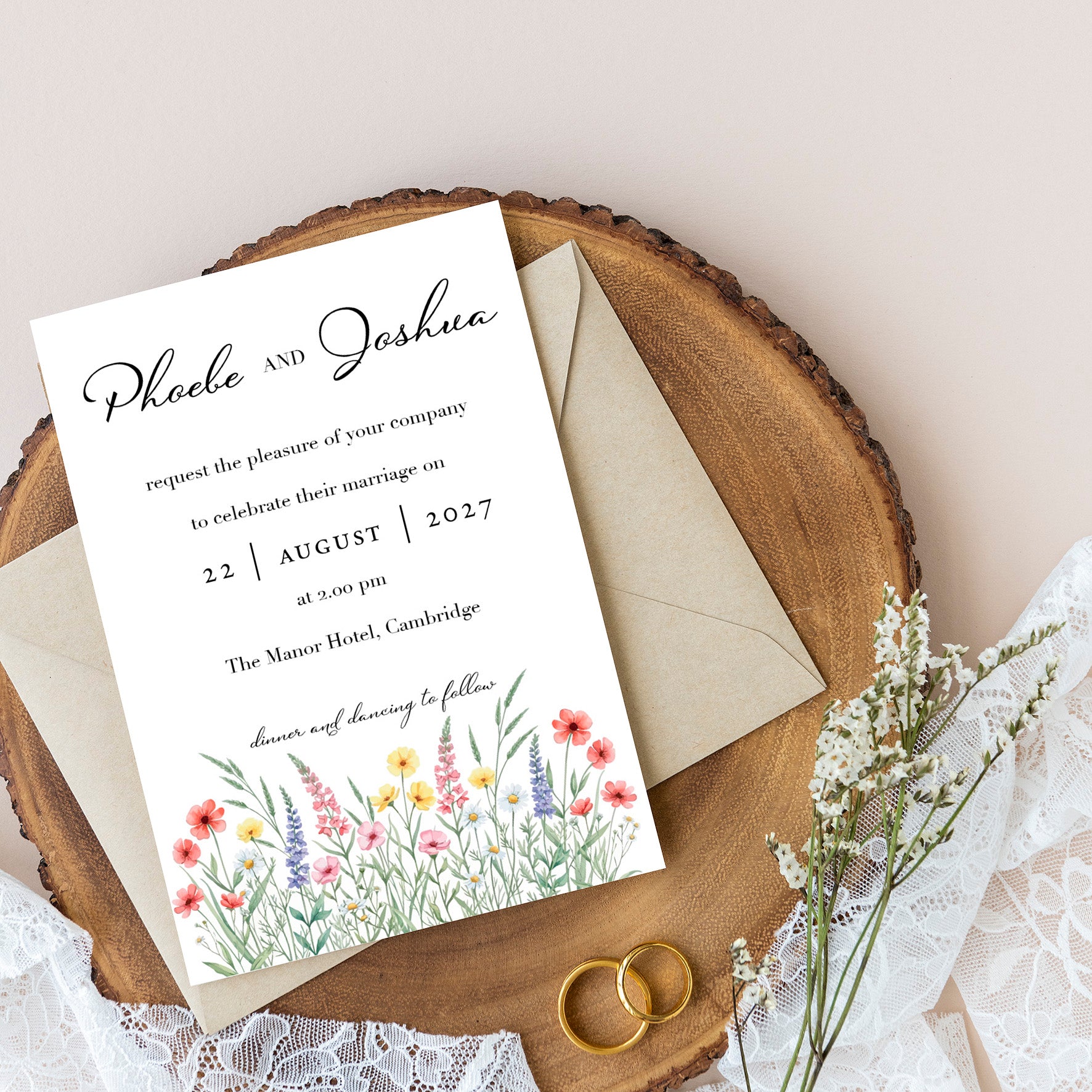 Wildflower Classic Wedding Invitation