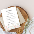 Peach Floral Classic Wedding Invitation