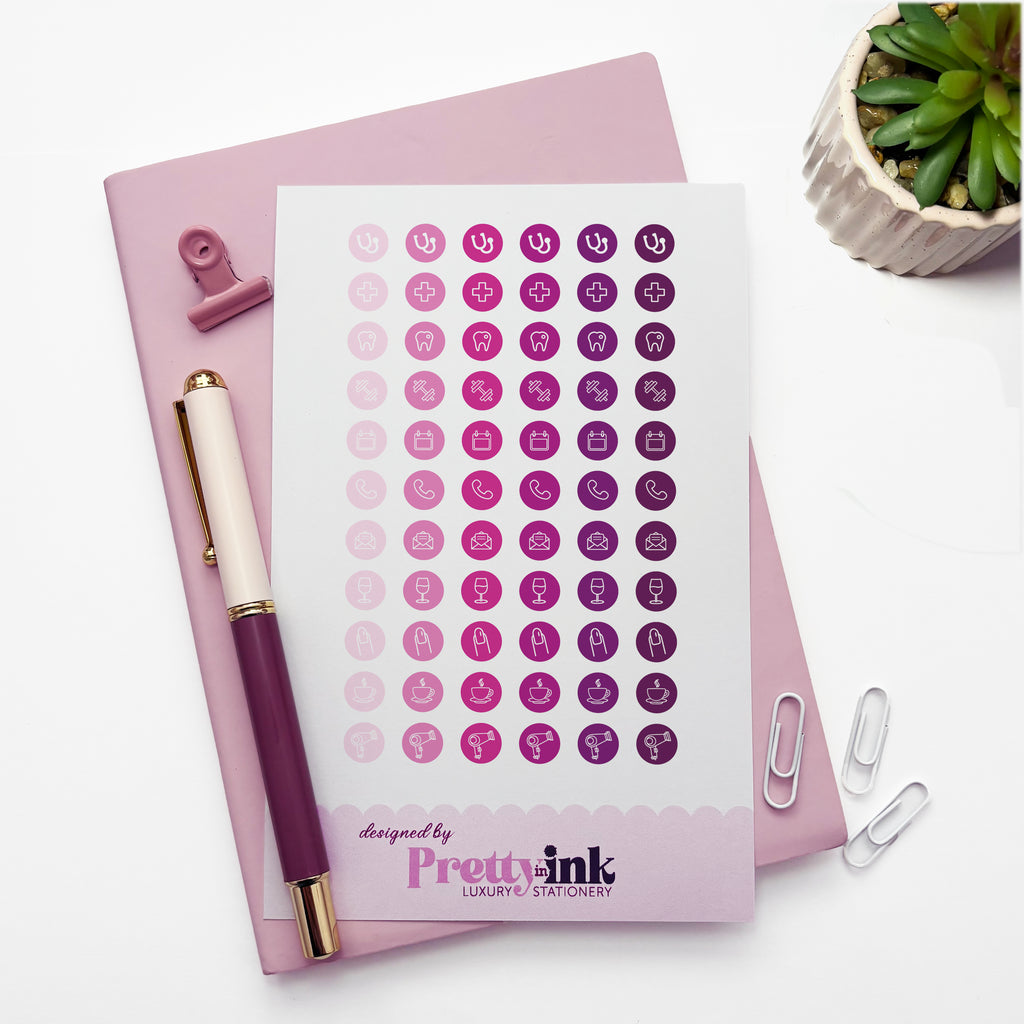Mini Icon Stickers - Pink
