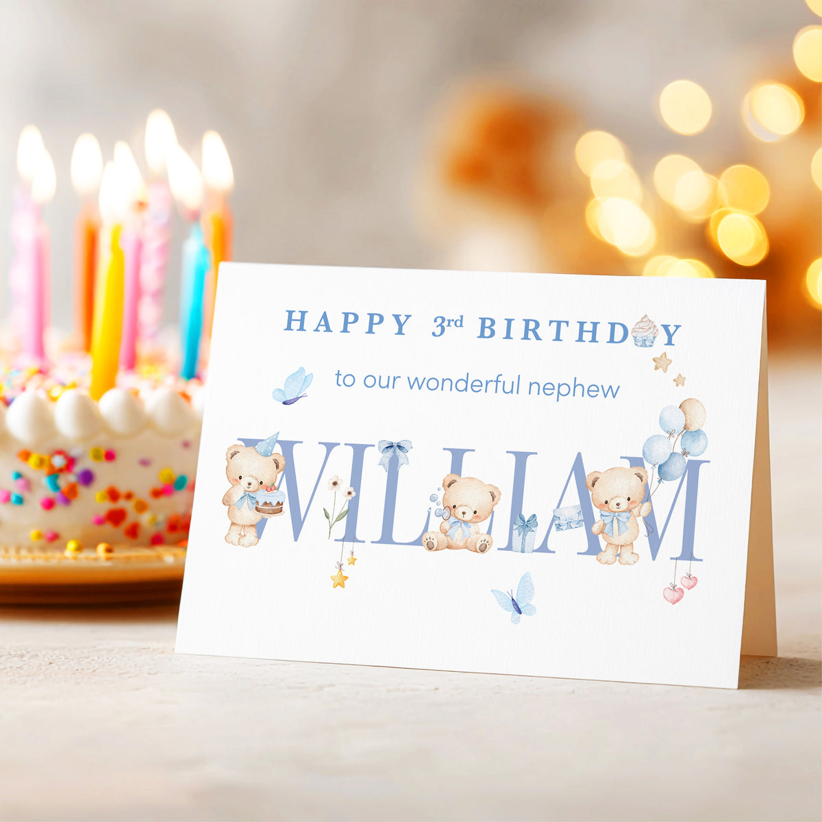 Teddy Bear Personalised Birthday Card