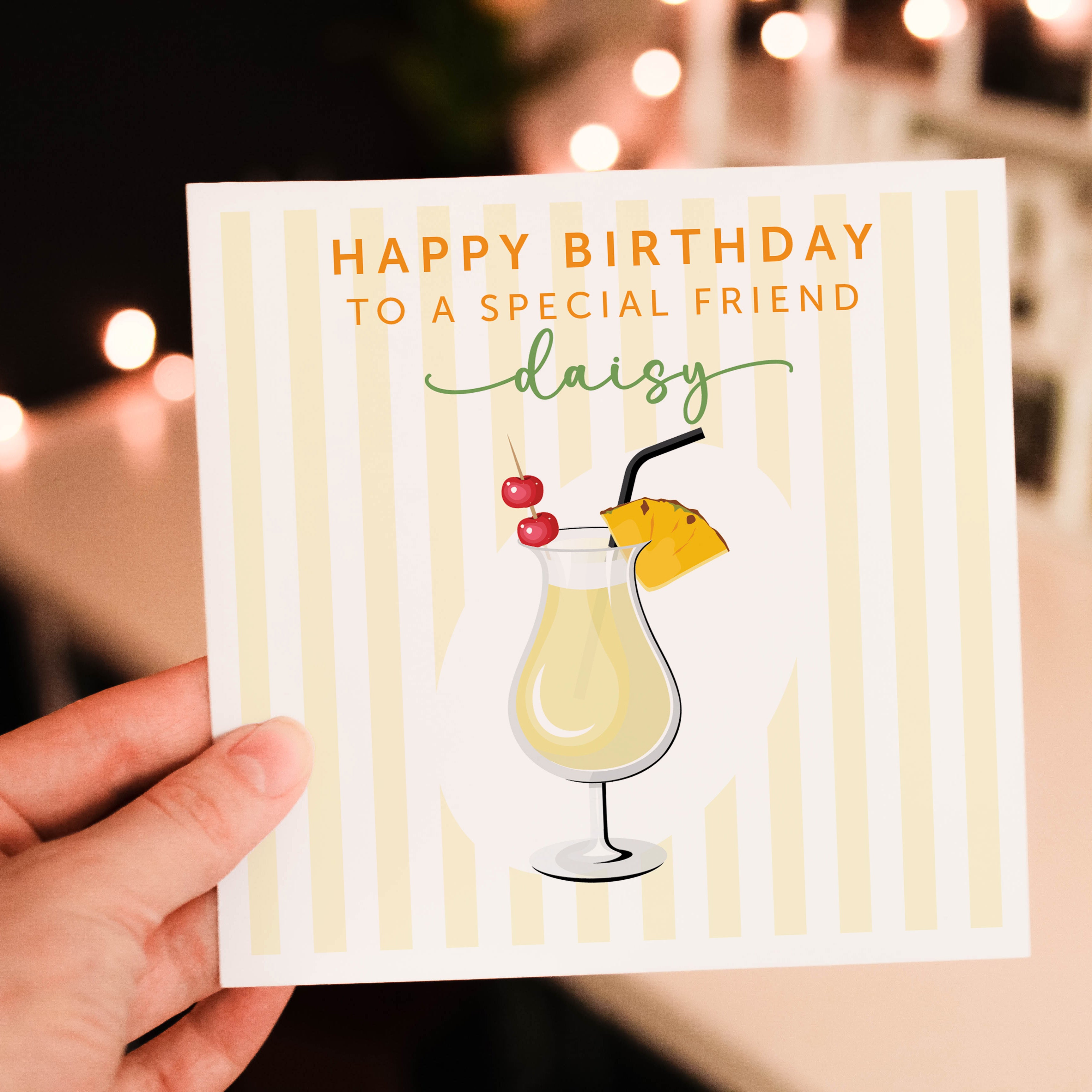 Pina Colada Cocktail! Personalised Birthday Card