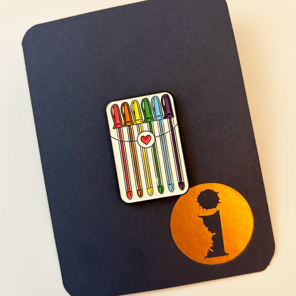 Coloured Pens Pin Badge