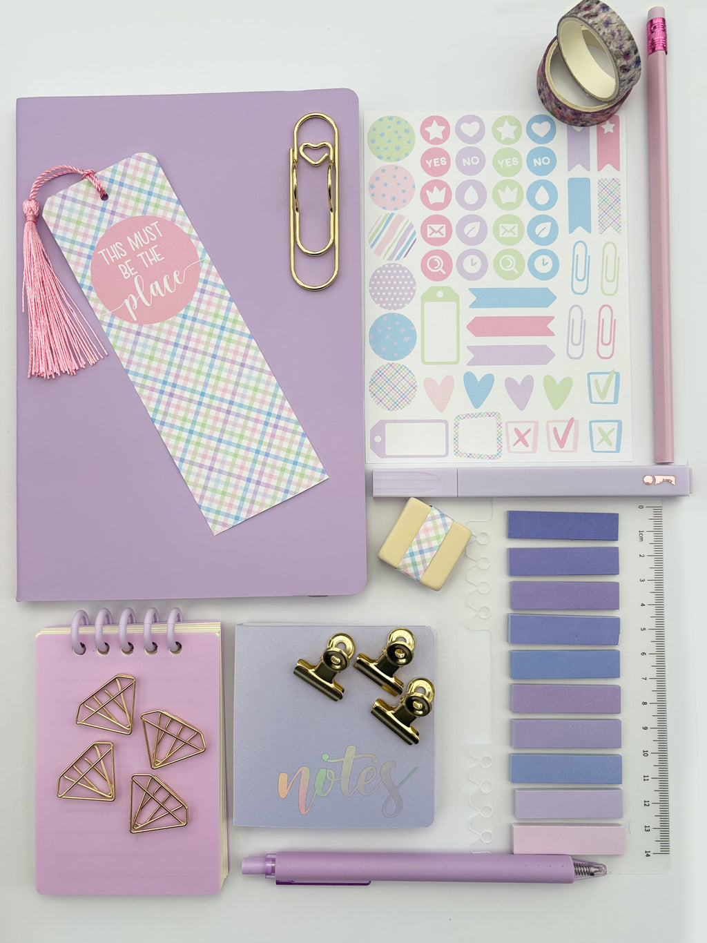 Stationery Gift Box collated in tones of Purple and Gold