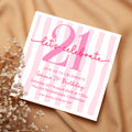 Striped 21st Birthday invite
