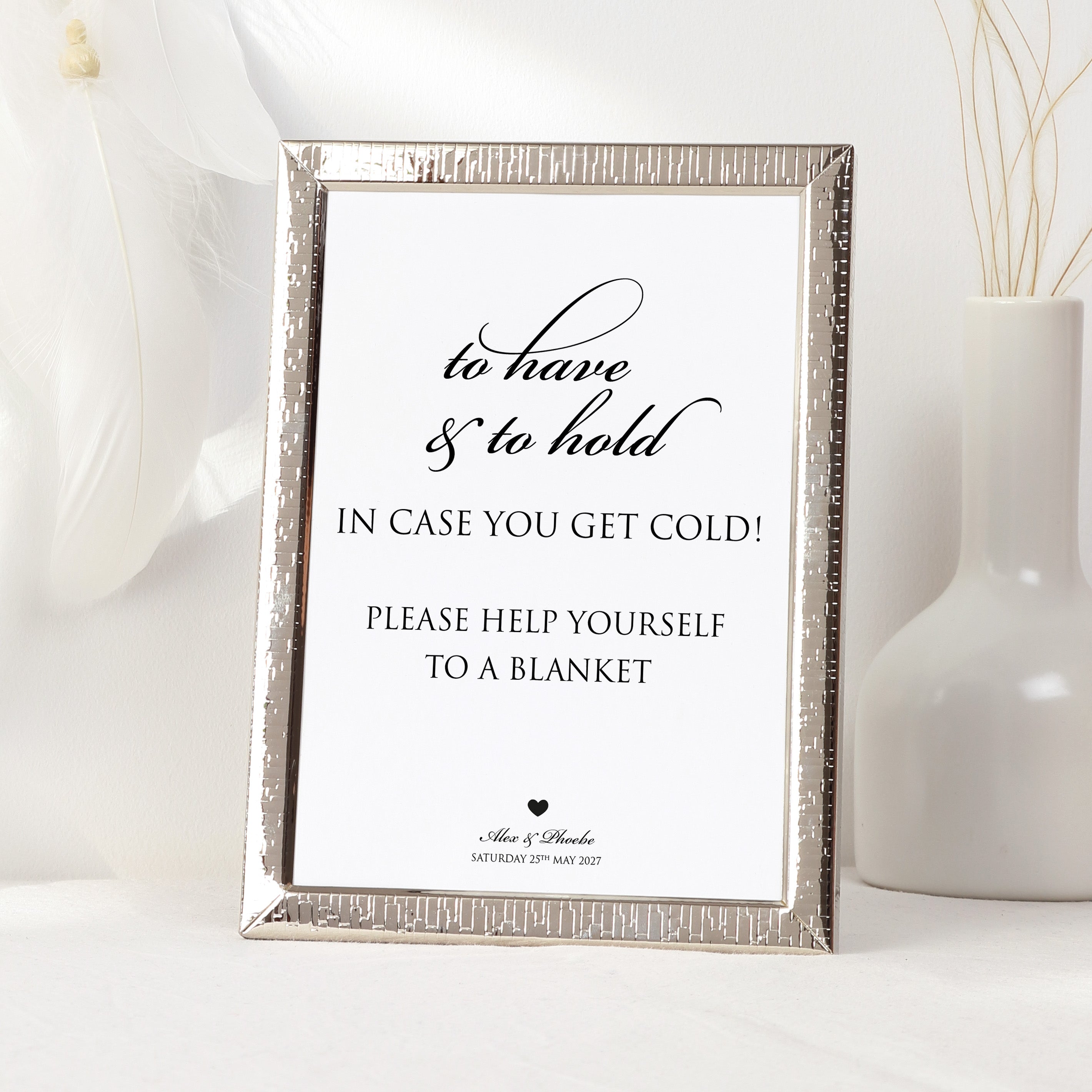 Cosy Blanket Personalised Wedding Sign