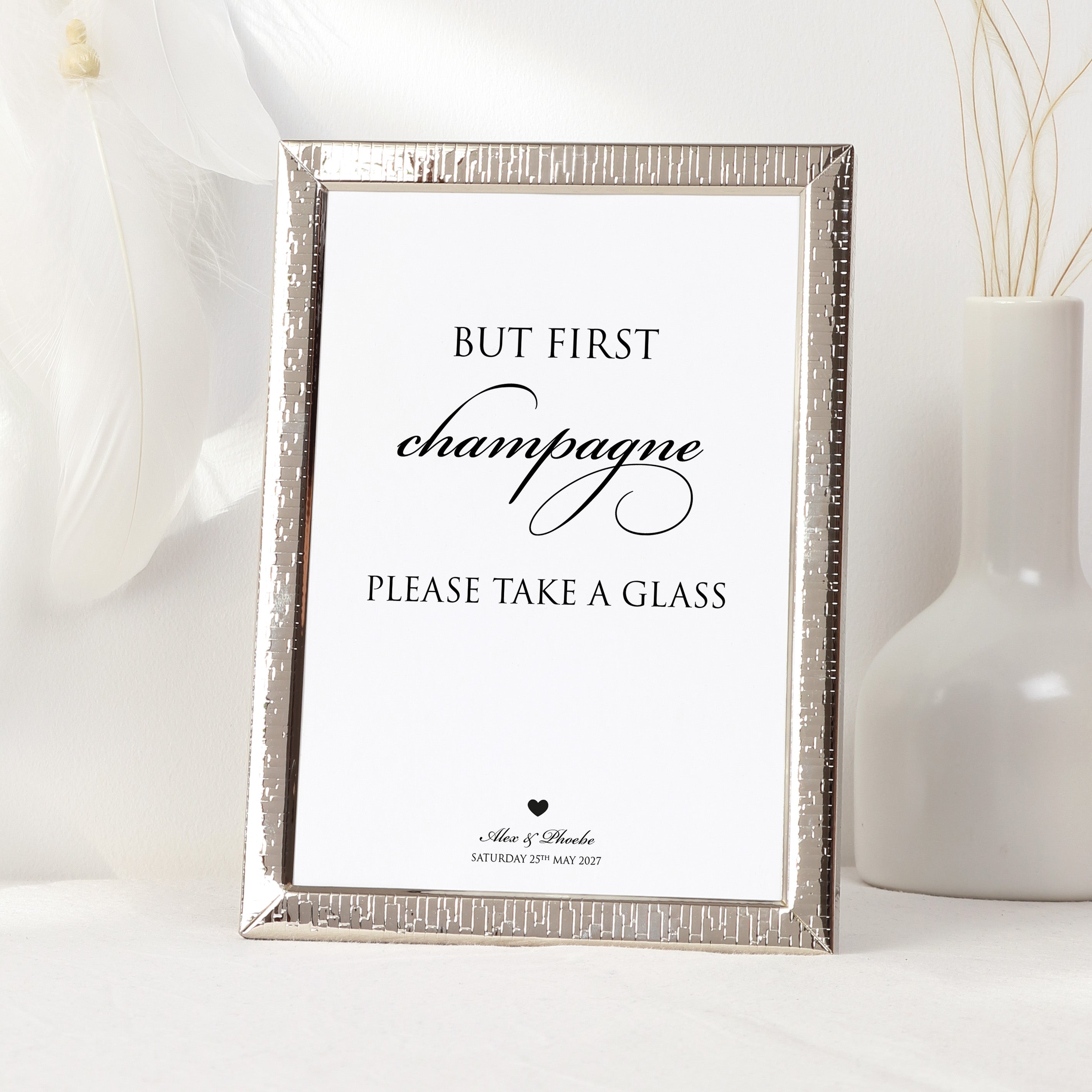 Champagne Personalised Wedding Sign