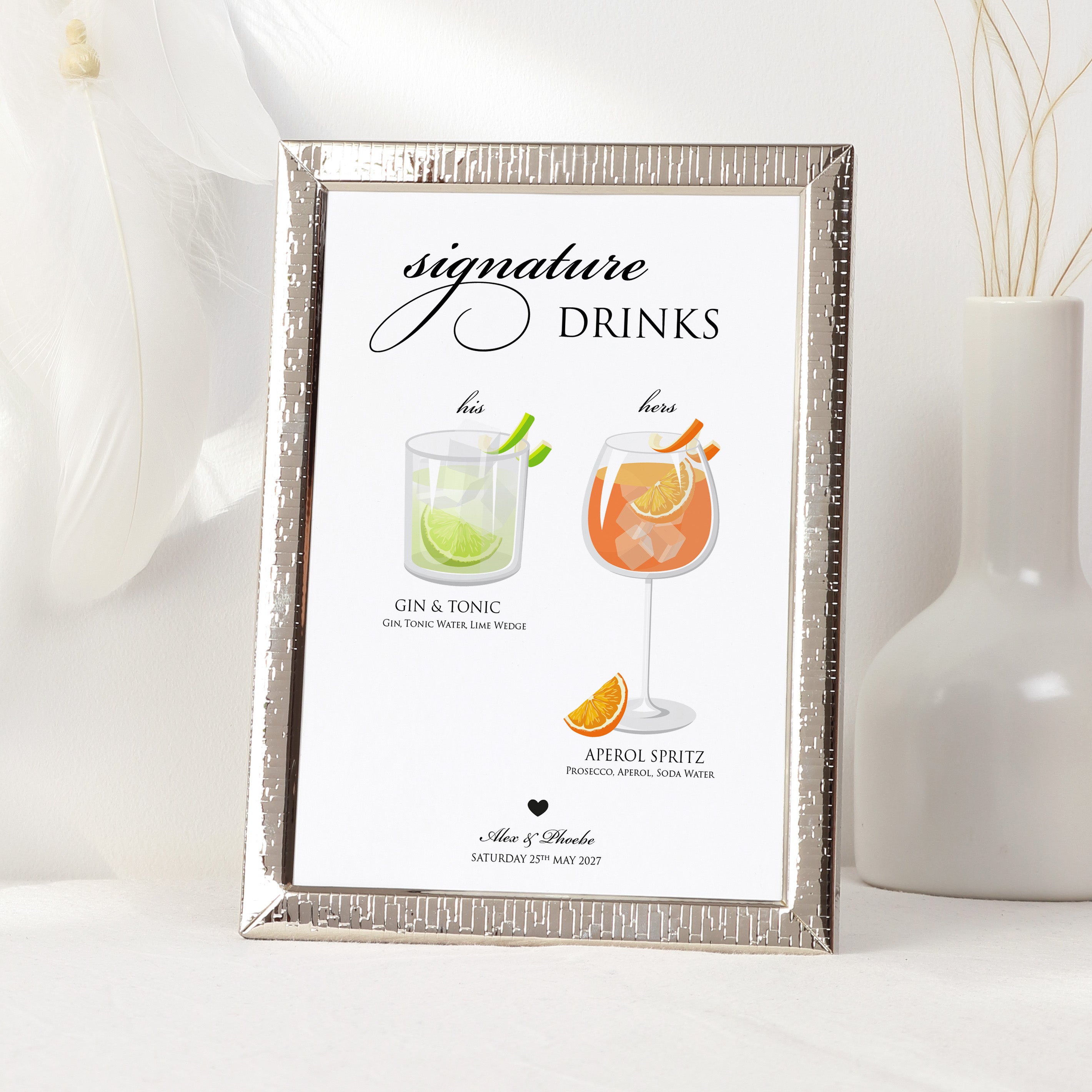 Wedding Cocktails Personalised Sign