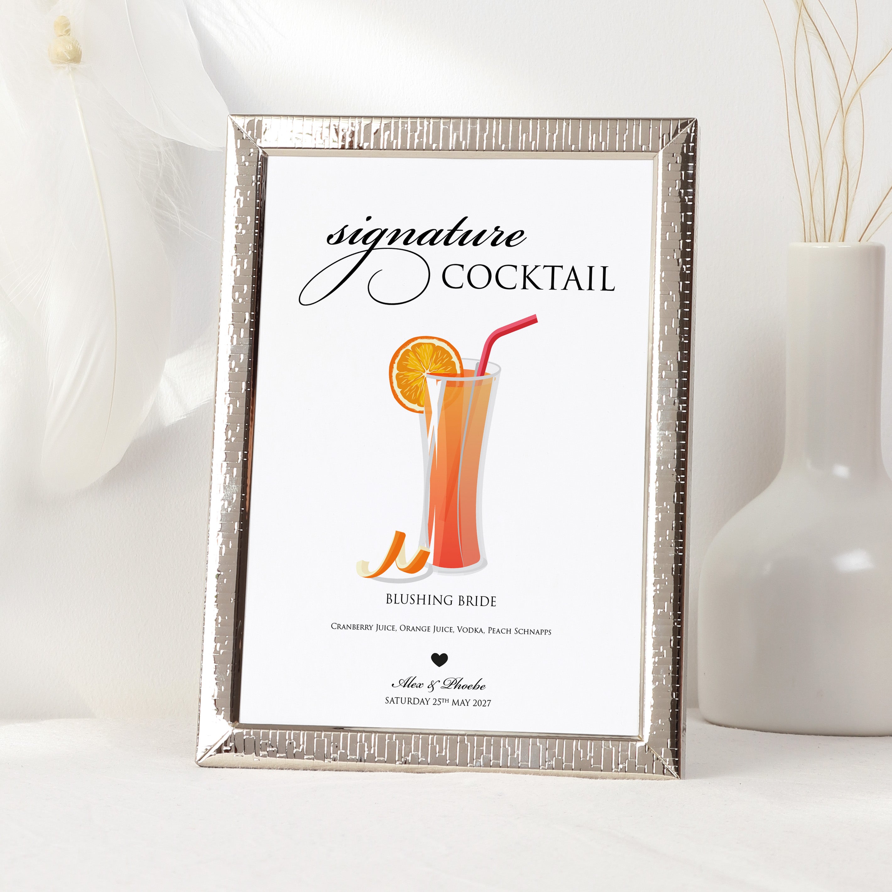 Signature Wedding Cocktail Personalised Sign