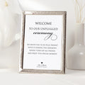 Unplugged Wedding Ceremony Personalised Sign