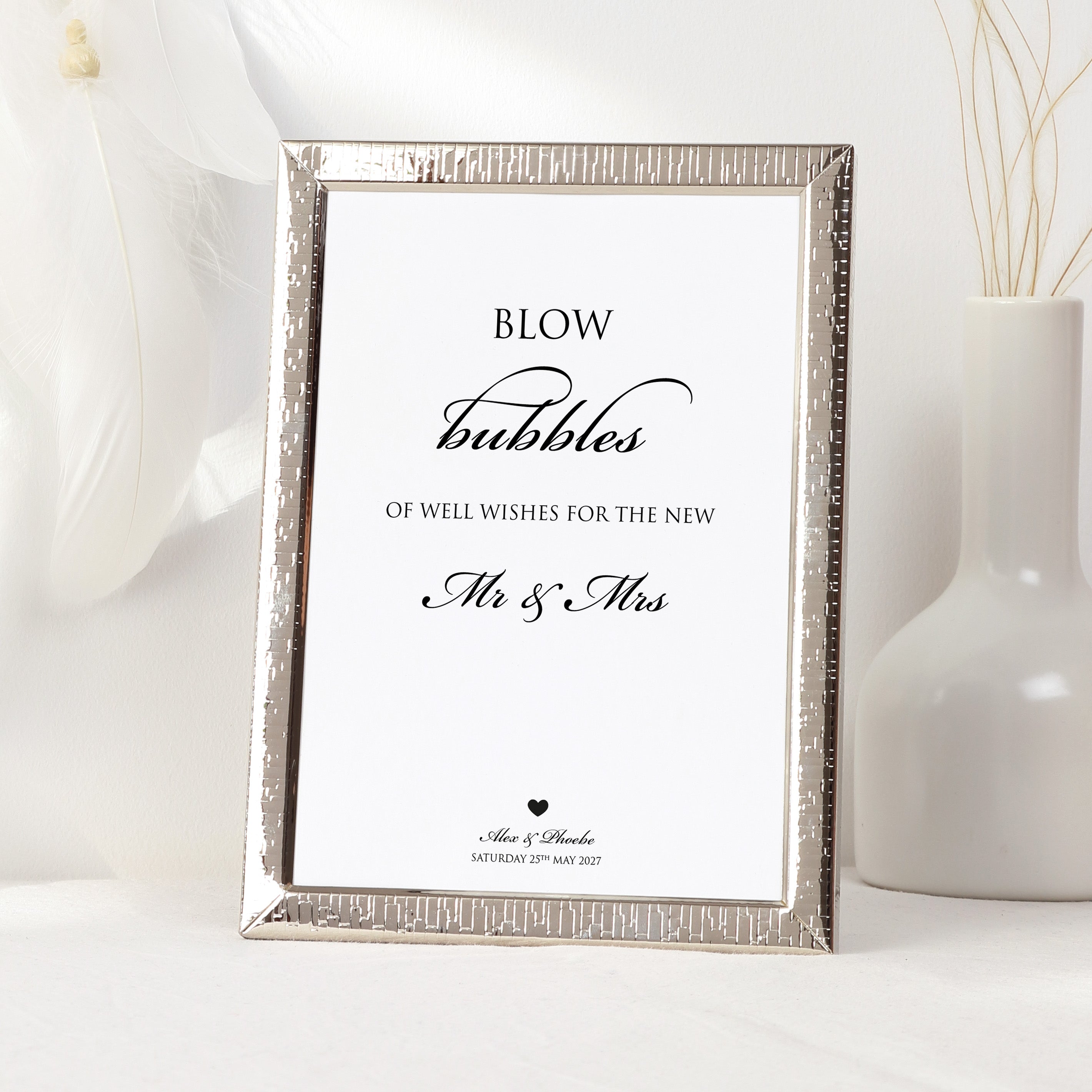 Bubbles Personalised Wedding Sign