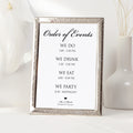 Order of Events Personalised Wedding Sign