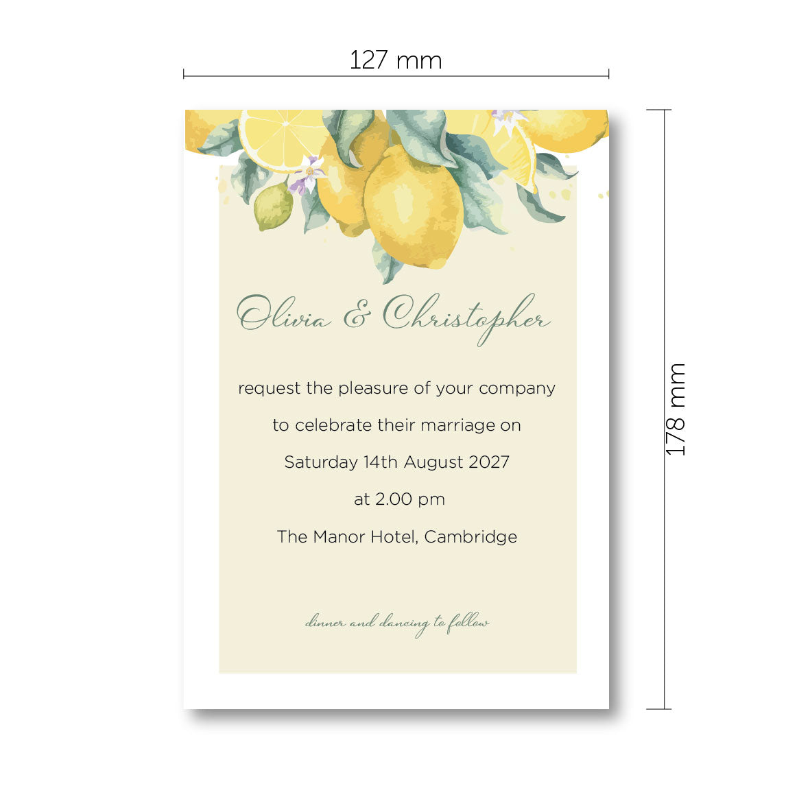 7"x5" invite