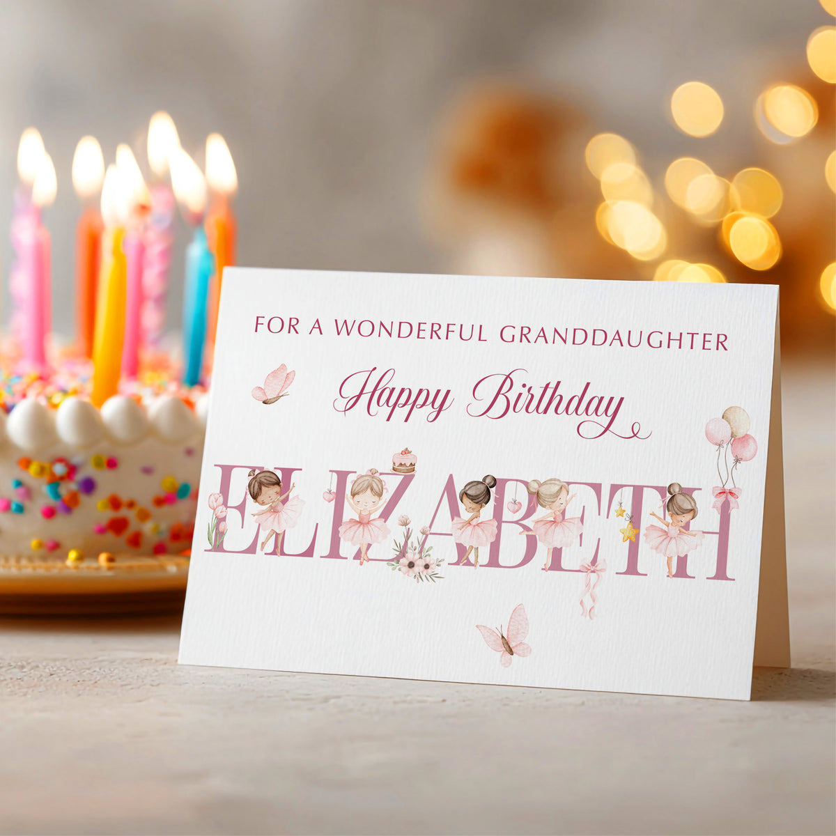 Ballet Dancer Personalised Birthday Card