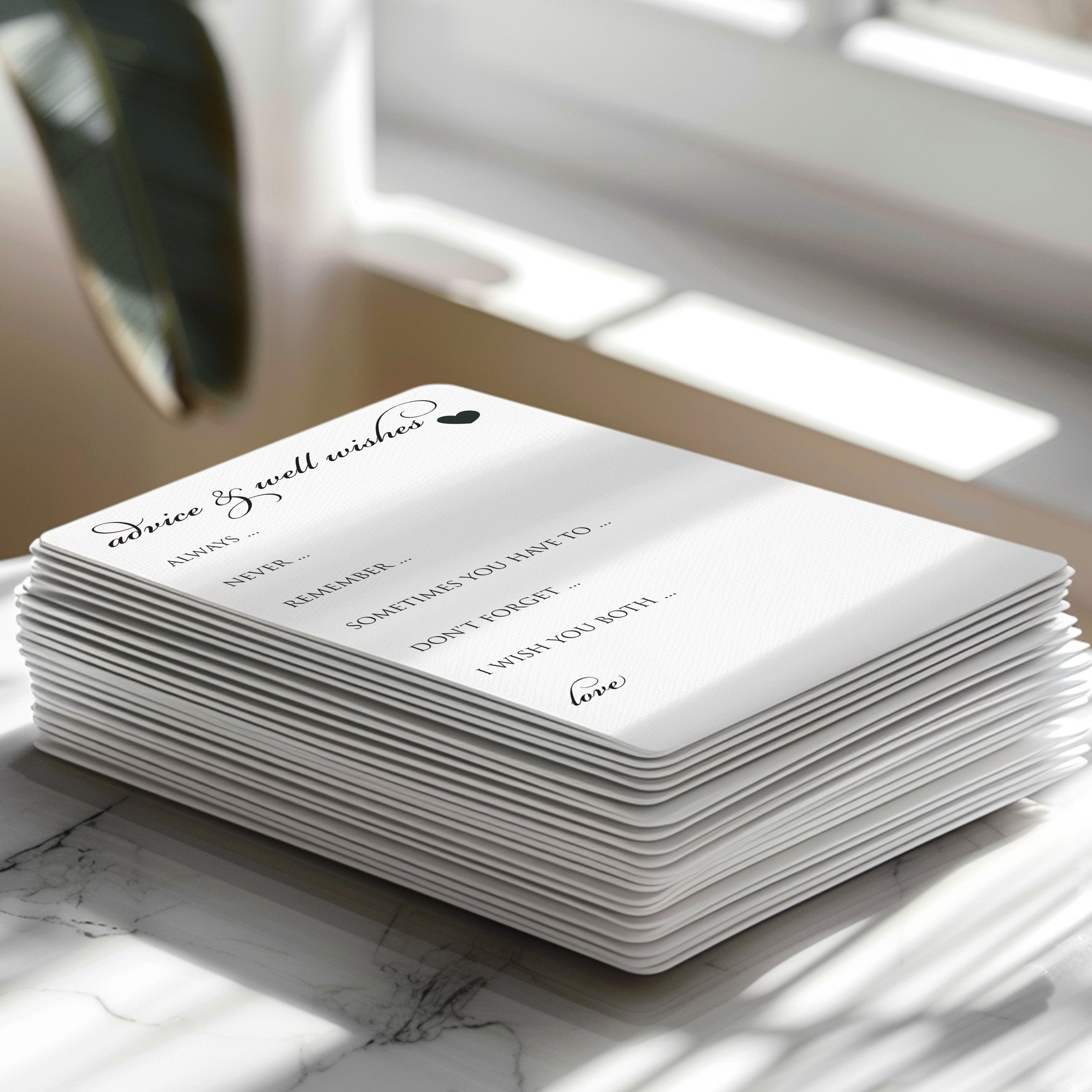 Personalised Wedding Advice Cards for the Bride & Groom