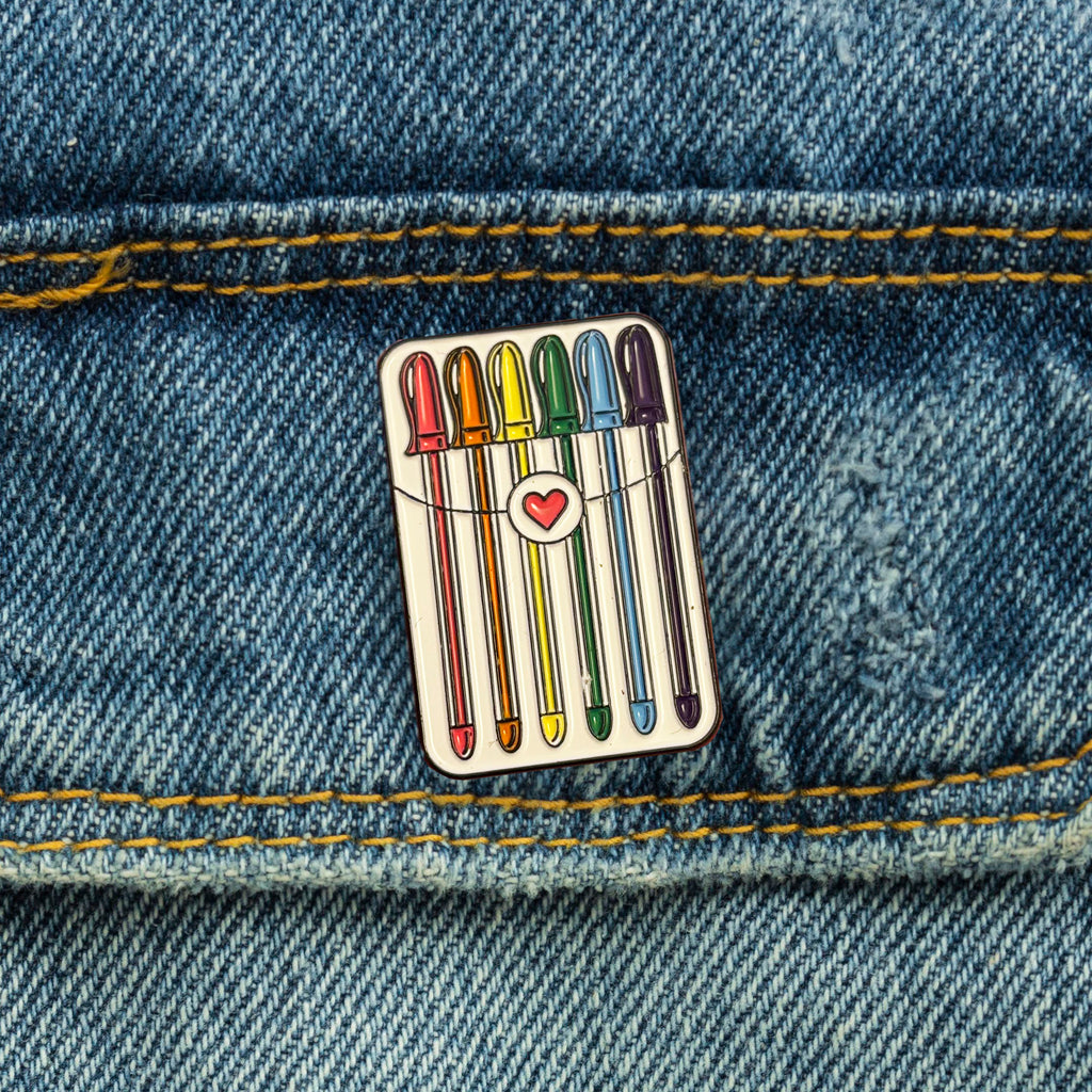 Coloured Pens Pin Badge