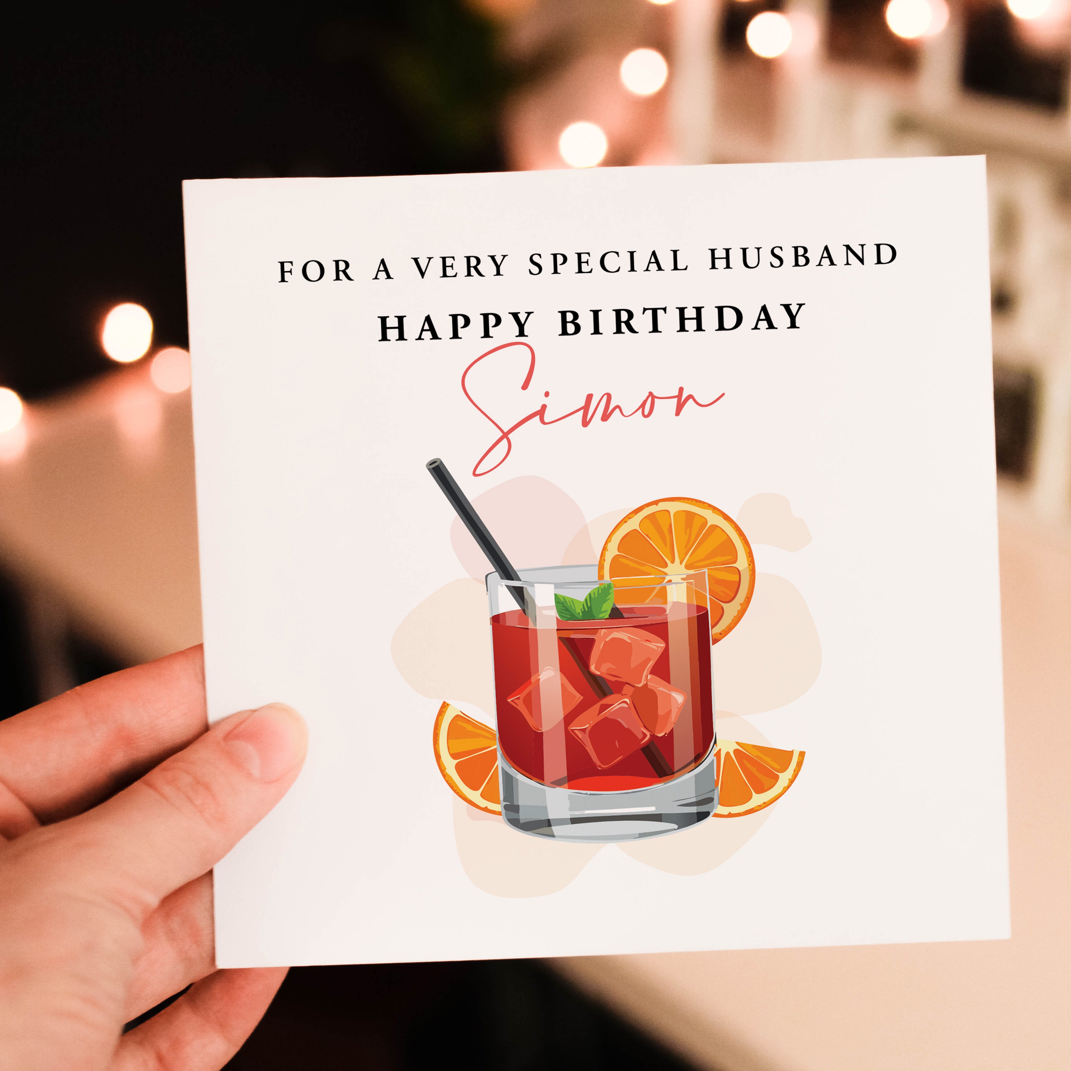 Negroni Cocktail! Personalised Birthday Card