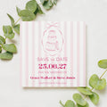 Pink & Red Wedding Cake Save the Date Cards