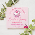 Pink Wedding Cake Save the Date Cards