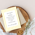 Elegant Yellow Striped Wedding Invitation